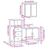 ZNTS 3 Piece Bathroom Furniture Set Smoked Oak Engineered Wood 3301007