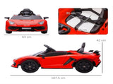Lamborghini Licensed 12V kids Electric Car w/ Butterfly Doors, Remote, Music, Horn, Suspension - Red T3398P348405