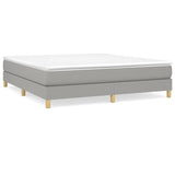 Box Spring Bed Frame Light Grey Super King Fabric 3121178