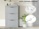 Three-Drawer Minimalistic Shoe Cabinet - Grey T3398P423895