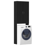Washing Machine Cabinet Black Oak 64x25.5x190 cm 862064