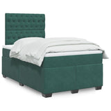 Box Spring Bed with Mattress Dark Green 120x200 cm Velvet 3290891