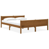 Bed Frame Honey brown Solid pinewood, plywood Double 322113