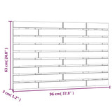 Wall Headboard Grey 96x3x63 cm Solid Wood Pine 824725