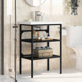 Bathroom Washbasin Frame Black 59x38x83 cm Iron 338488