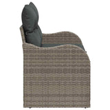 Garden Sofa with Cushion Grey 121 x 62 x 69cm Poly Rattan 42006714