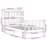 Bookcase Bed without Mattress 100x200 cm Solid Wood Pine 3321739