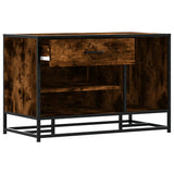 Shoe Bench Smoked Oak 80x40x53.5 cm Engineered Wood and Metal 849226
