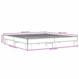 Bed Frame without Mattress Grey Sonoma 200x200 cm 3280220