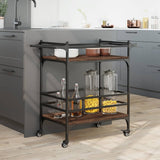Kitchen Trolley Brown Oak 82x40x78.5 cm Engineered Wood 842365