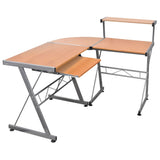 Corner Computer Desk Brown 132x112x99 cm Engineered Wood 20586