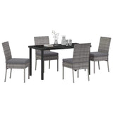 Garden Dining Set 5 pcs Grey Powder-Coated Steel 3379228