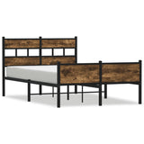 Bed Frame without Mattress Smoked Oak 120x190 cm Small Double Engineered Wood 4017233