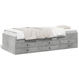 Daybed with Drawers without Mattress Concrete Grey 90x190 cm Single 3280884