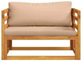 Sectional Armchair with Cushions 100% polyester Solid Acacia 42028339
