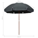Garden Parasol with Steel Pole 300 cm Anthracite 47806
