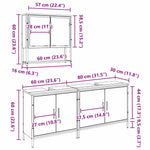 Bathroom Furniture Set with Storage 3 pcs Brown 80 x 30 x 44 cm 3334364