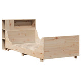 ZNTS Bed Frame without Mattress 100x200 cm Solid Wood Pine 3323782