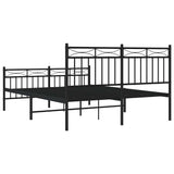 Metal Bed Frame without Mattress with Footboard Black 135x190cm 373708