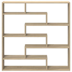 ZNTS Wall Cube Shelf 7 Compartments Sonoma Oak Engineered Wood 860024