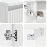 Bathroom Furniture Set 4 pcs White Engineered Wood and Glass 3407423