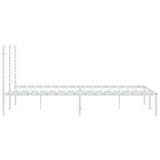 Metal Bed Frame without Mattress with Headboard White 160x200cm 352371