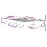 Bed Frame without Mattress Grey Sonoma 100x200 cm 3281208