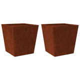Garden Planters 2 pcs 40x40x40 cm Weathering Steel 851065
