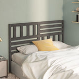 Bed Headboard Grey Solid Pine Wood 166x4x100 cm Decorative Inlays 814156