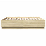 Bed Frame without Mattress Sonoma Oak 200x200 cm 3209676