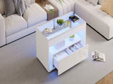 High Gloss Coffee with Open Storage, LED lights, Centre with glass tabletop, Sofa Side N605P368345W