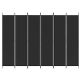 6-Panel Room Divider Black 300x220 cm Fabric 350209