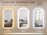 120 x 40cm Arch Mirror, with LED Lights T3398P344133