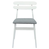 Dining Chair 2 pcs White and Grey Solid Rubber Wood 42020514