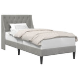 Bed Frame with Headboard Light Grey 90 x 190 cm Velvet 42027454
