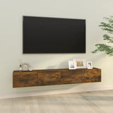 Wall TV Cabinets 2 pcs Smoked Oak 100x30x30 cm Engineered Wood 820466