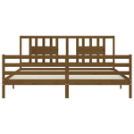 ZNTS Bed Frame without Mattress Honey Brown 200x200 cm Solid Wood 3194594