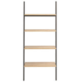 4-Tier Leaning Shelf Light Brown and Black 64x34x150.5 cm 336373