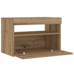 ZNTS Bedside Cabinet with LED Lights Artisan Oak 60x35x40 cm Engineered Wood 3329176