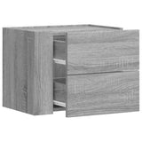 ZNTS Wall-mounted Bedside Cabinet Grey Sonoma 45x30x35 cm 848335