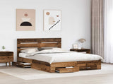 Bed Frame with Drawer Old Wood 140 x 190 cm Engineered Wood 3411978