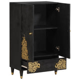Highboard Black 60 x 33 x 100 cm Solid Mango Wood 4018838