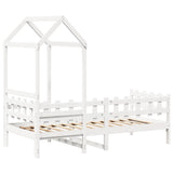 Day Bed with Roof without Mattress White 80x200 cm Solid Wood 3282313