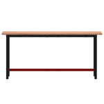 Workbench 180x55x81.5 cm Solid Wood Beech and Metal 3188906