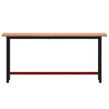 Workbench 180x55x81.5 cm Solid Wood Beech and Metal 3188906