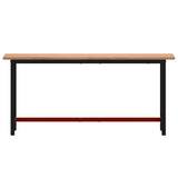 Workbench 180x55x81,5 cm Solid Wood Beech and Metal 3188906