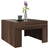 Coffee Table with Infinity LED Brown Oak 50x50x30 cm 847608