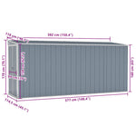 Wall-mounted Garden Shed Grey 118x382x178 cm Galvanised Steel 316230