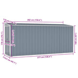 Wall-mounted Garden Shed Grey 118x382x178 cm Galvanised Steel 316230
