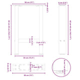 Coffee Table Legs White 2 pcs 38x cm Steel 4013277